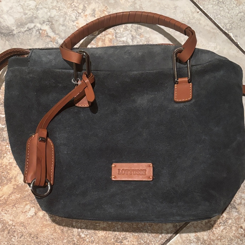 Suede blue Lottusse bag